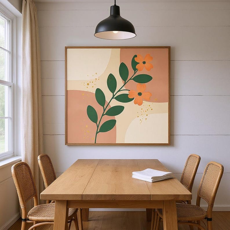 Virginia Dogwood Poster Print | Virginia State Flower Wall Art, Abstract Boho Botanical Decor, Living Room image 6
