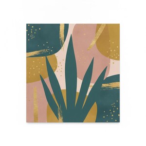 Desert Bloom Set of 3 Botanical Canvas Prints, Abstract Boho Wall Art Gallery Set for Living Room, 3 Piece Print Set image 3