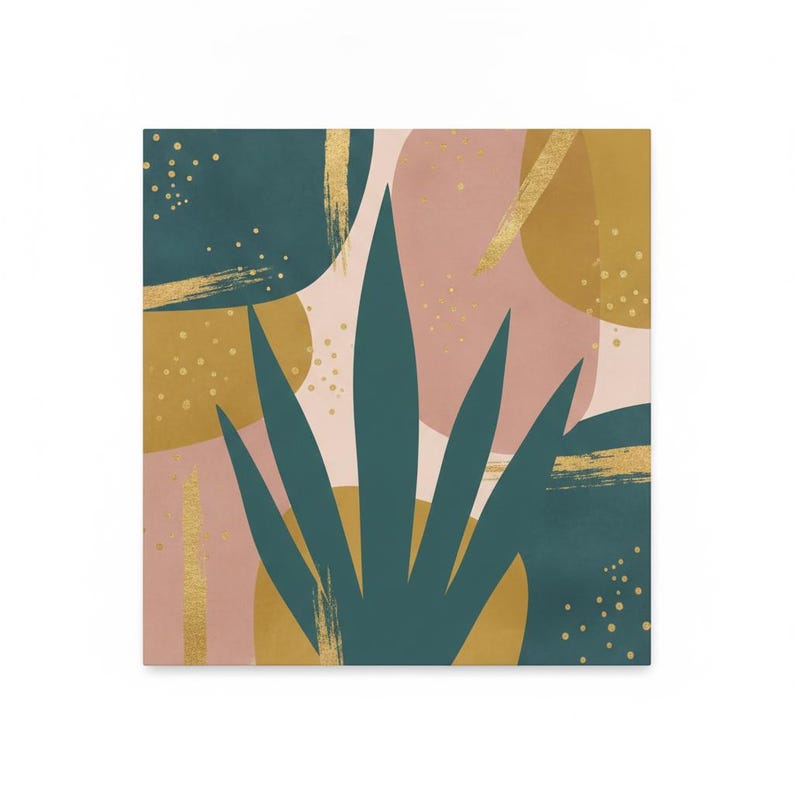 Desert Bloom Set of 3 Botanical Canvas Prints, Abstract Boho Wall Art Gallery Set for Living Room, 3 Piece Print Set image 3