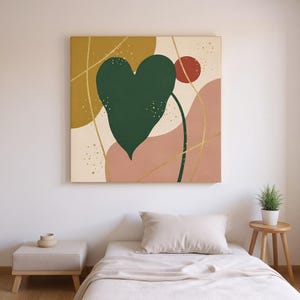 Anthurium Botanical Wall Art Print, Abstract Boho Canvas for Living Room, Tropical Leaf Art Decor | Tropical Botanica Collection image 3