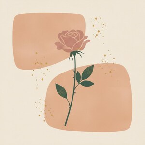 Lámina decorativa de la rosa Cherokee de Georgia / Arte mural con la flor estatal de Georgia, decoración botánica abstracta estilo boho, para sala de estar. imagen 2