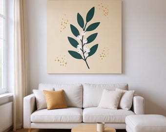 Snowberry Branch Printable Wall Art | Digital Download, Boho Botanical Print, Winter Grove Collection