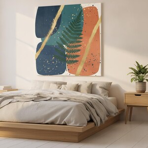 Fern Frond Poster Print | Abstract Boho Botanical Wall Art, Emerald Green Bedroom Decor | Emerald Botanicals Collection image 3