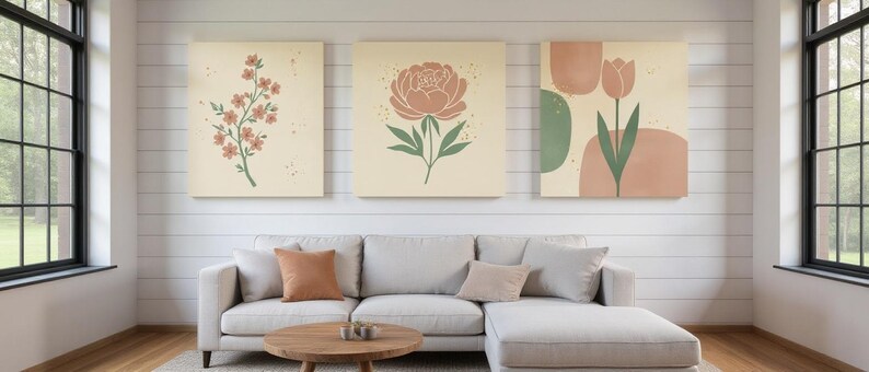 Spring Blossom Set of 3 | Printable Wall Art Bundle, Digital Download image 1