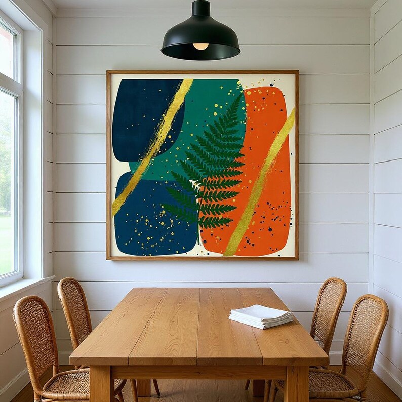 Fern Frond Poster Print | Abstract Boho Botanical Wall Art, Emerald Green Bedroom Decor | Emerald Botanicals Collection image 6