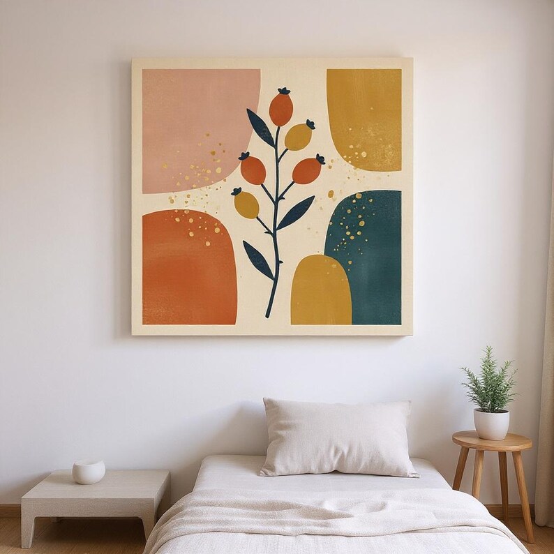 Rosehip Stem Printable Wall Art | Digital Download, Boho Botanical Print, Harvest Moon Collection image 3