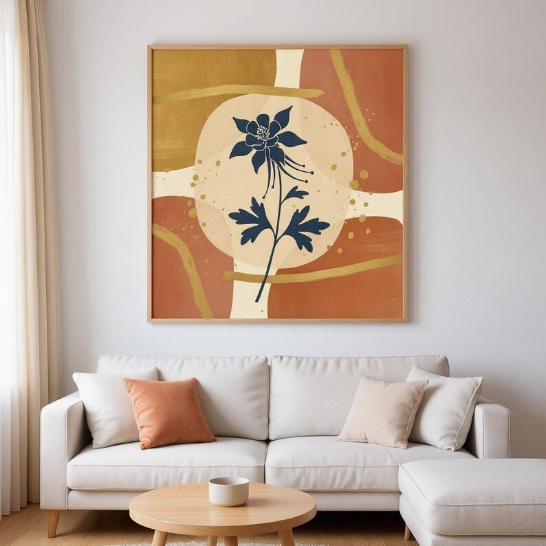 Colorado Columbine Printable Wall Art | Colorado State Flower Digital Download, Boho Botanical Print image 4