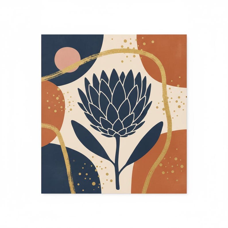 Desert Bloom Set of 3 Botanical Canvas Prints, Abstract Boho Wall Art Gallery Set for Living Room, 3 Piece Print Set image 4