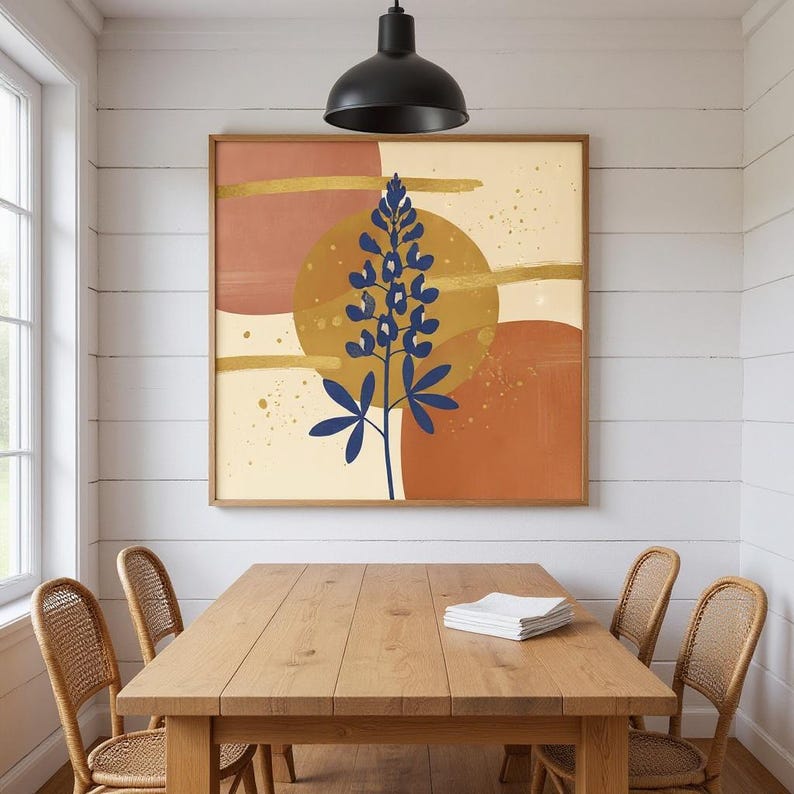 Texas Bluebonnet Printable Wall Art | Texas State Flower Digital Download, Boho Botanical Print image 6
