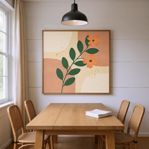 Virginia Dogwood Wand Kunst Druck | Virginia State Flower Canvas, Abstraktes Boho Botanisches Dekor, Blush Wohnzimmer Art Bild 6