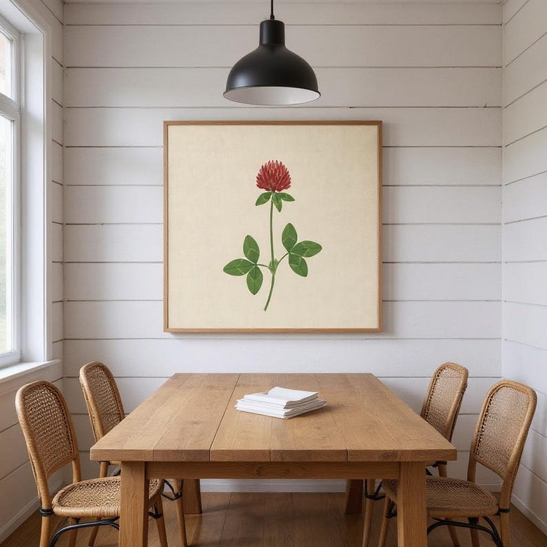 Red Clover Printable Wall Art | Vermont State Flower Digital Download, Boho Botanical Print image 6