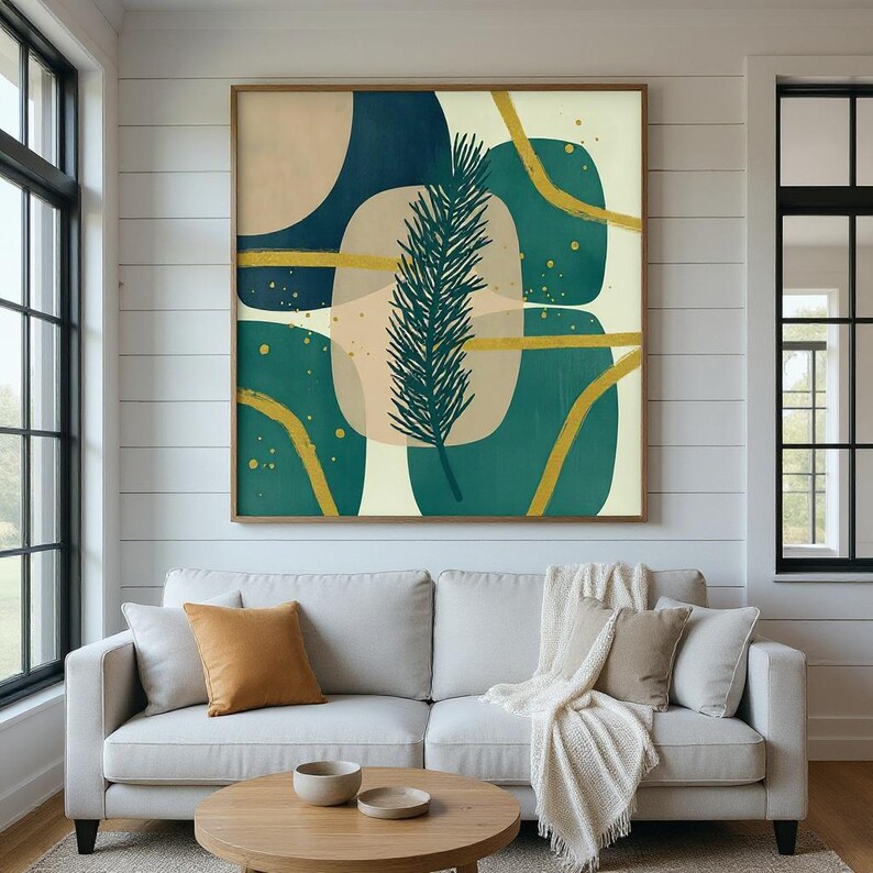 Pine Branch Printable Wall Art | Digital Download, Boho Botanical Print, Winter Grove Collection image 5