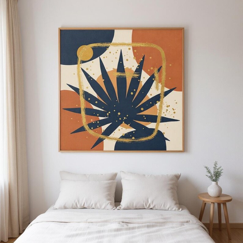 Agave Poster Print | Abstract Boho Botanical Wall Art, Dusty Pink Living Room Decor | Desert Bloom Collection image 3