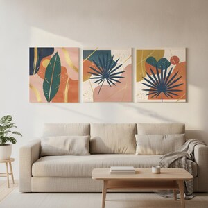 Lámina decorativa botánica "Palmera viajera", lienzo abstracto estilo boho para dormitorio o sala de estar, decoración tropical boho / Colección Tropical Botanica imagen 7