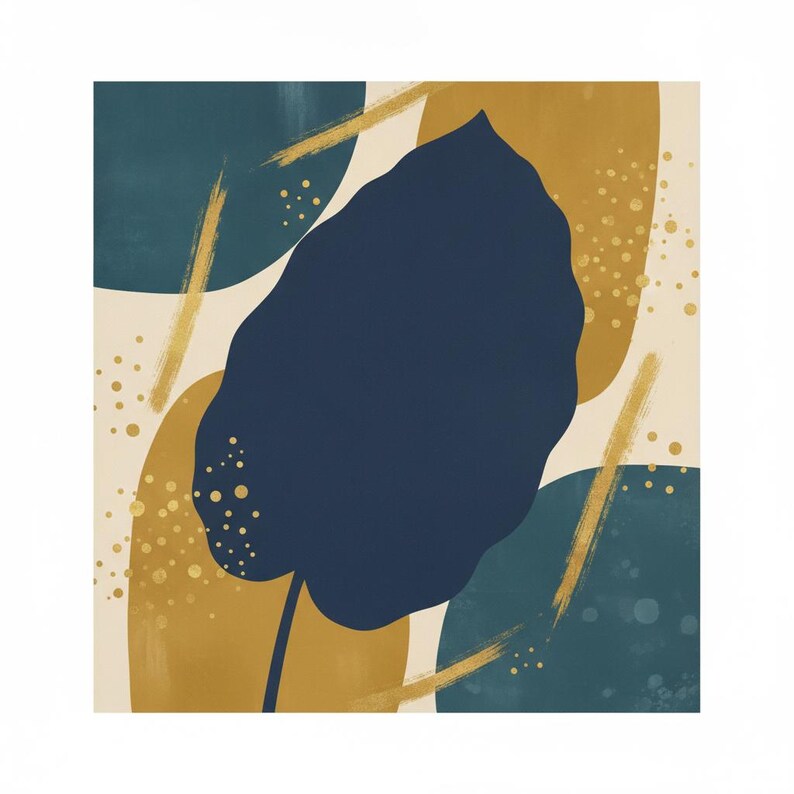 Calathea Leaf Botanical Wall Art Print, Abstract Boho Canvas for Bedroom , Mediterranean Decor | Mediterranean Grove Collection image 2
