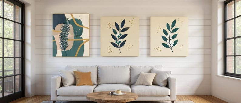 Set di 3 stampe digitali "Winter Grove" da appendere al muro, download digitale. immagine 1