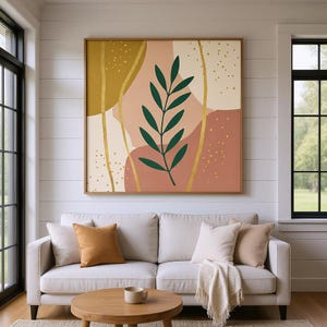 Olive Branch Poster Print | Abstract Boho Botanical Wall Art, Dusty Pink Bedroom Decor | Mediterranean Grove Collection image 5