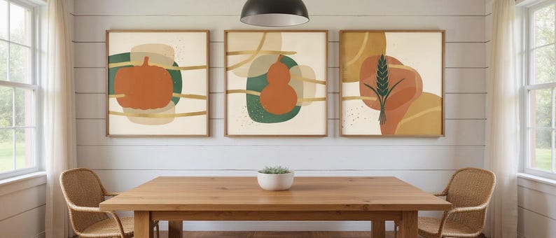 Pumpkin Patch Set of 3 | Printable Wall Art Bundle, Digital Download image 5