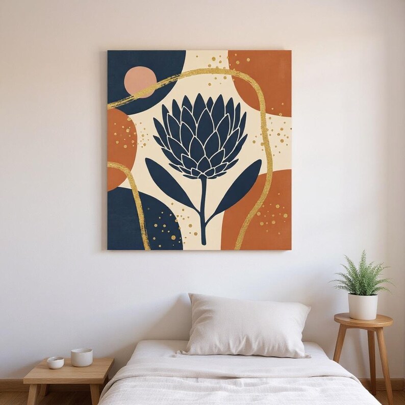Art mural imprimable Protea | Téléchargement numérique, impression botanique bohème, collection Desert Bloom image 3