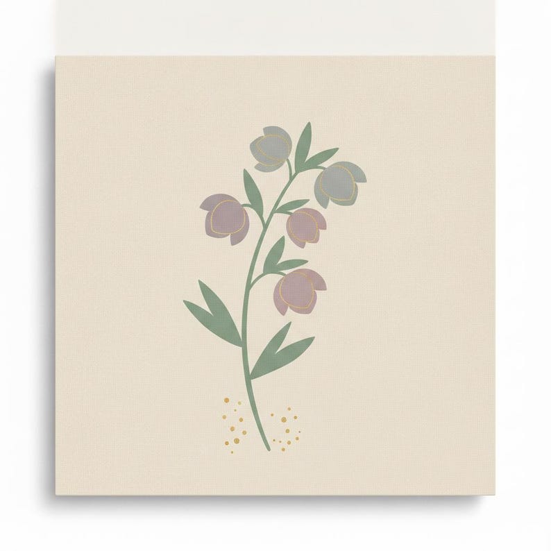 Christrosen-Wandbild zum Ausdrucken | Digitaler Download, Boho-Botanikdruck, Kollektion „Erstes Tauwetter“ Bild 2