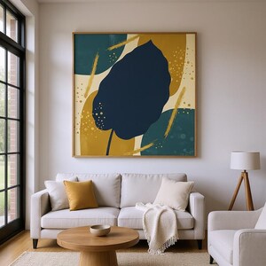Calathea Leaf Botanical Wall Art Print, Abstract Boho Canvas for Bedroom , Mediterranean Decor | Mediterranean Grove Collection image 5