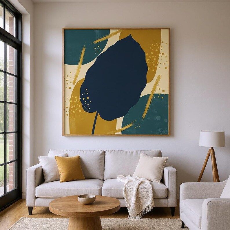 Calathea Leaf Botanical Wall Art Print, Abstract Boho Canvas for Bedroom , Mediterranean Decor | Mediterranean Grove Collection image 5