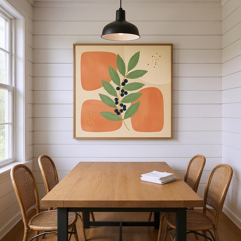 Oregon Grape Poster Print | Oregon State Flower Wall Art, Abstract Boho Botanical Decor, Bedroom image 6