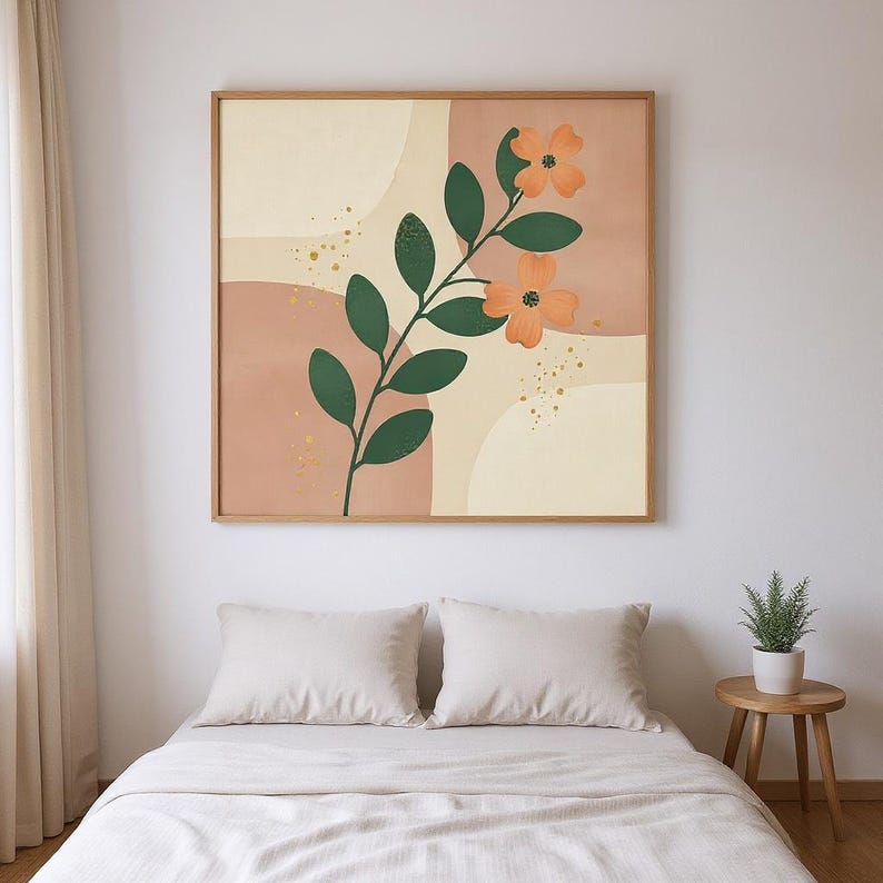 Virginia Dogwood Poster Print | Virginia State Flower Wall Art, Abstract Boho Botanical Decor, Living Room image 3