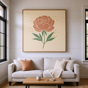 Peony Printable Wall Art | Digital Download, Boho Botanical Print, Spring Blossom Collection image 5
