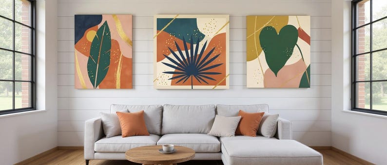 Tropical Botanica Set of 3 | Printable Wall Art Bundle, Digital Download image 1