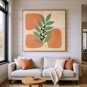 Oregon Grape Poster Print | Oregon State Flower Wall Art, Abstract Boho Botanical Decor, Bedroom image 5