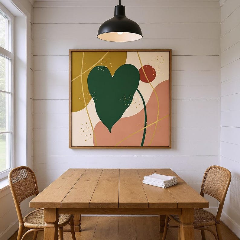 Anthurium Botanical Wall Art Print, Abstract Boho Canvas for Living Room, Tropical Leaf Art Decor | Tropical Botanica Collection image 6