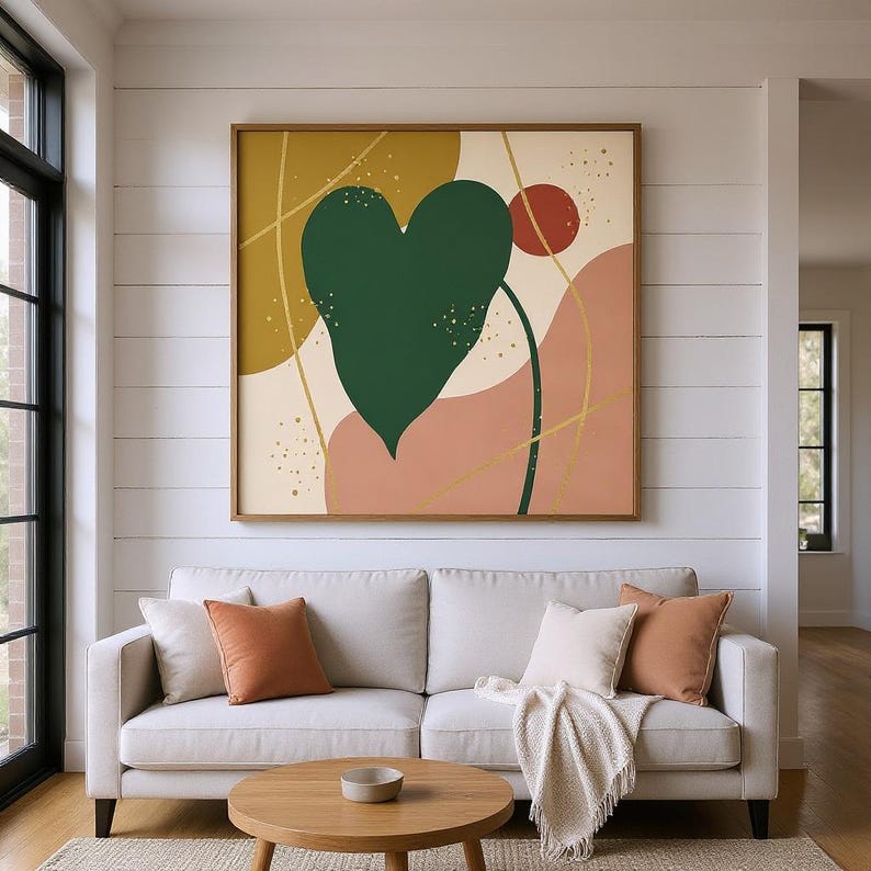 Anthurium Botanical Wall Art Print, Abstract Boho Canvas for Living Room, Tropical Leaf Art Decor | Tropical Botanica Collection image 5