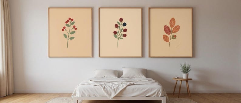 English Hedgerow Set of 3 | Printable Wall Art Bundle, Digital Download image 6