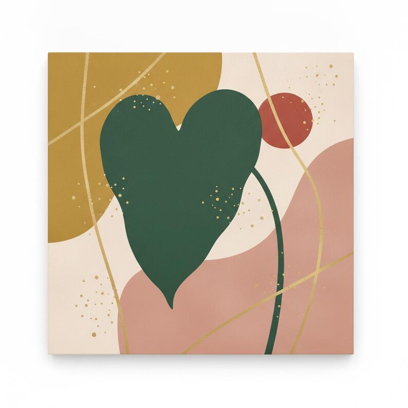Anthurium Botanical Wall Art Print, Abstract Boho Canvas for Living Room, Tropical Leaf Art Decor | Tropical Botanica Collection image 2