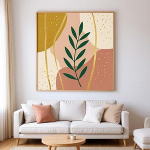 Olive Branch Poster Print | Abstract Boho Botanical Wall Art, Dusty Pink Bedroom Decor | Mediterranean Grove Collection image 4