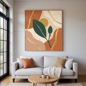 Lámina decorativa imprimible de rama de magnolia / Descarga digital, Estampado botánico bohemio, Colección Bosque Mediterráneo imagen 5