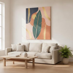 Ginger Leaf Poster Print | Abstract Boho Botanical Wall Art, Tropical Leaf Art Living Room Decor | Tropical Botanica Collection image 1