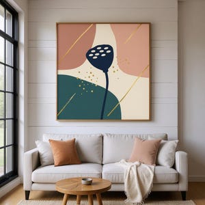 Lotus Seed Pod Printable Wall Art | Digital Download, Boho Botanical Print, Quiet Botanicals Collection image 5