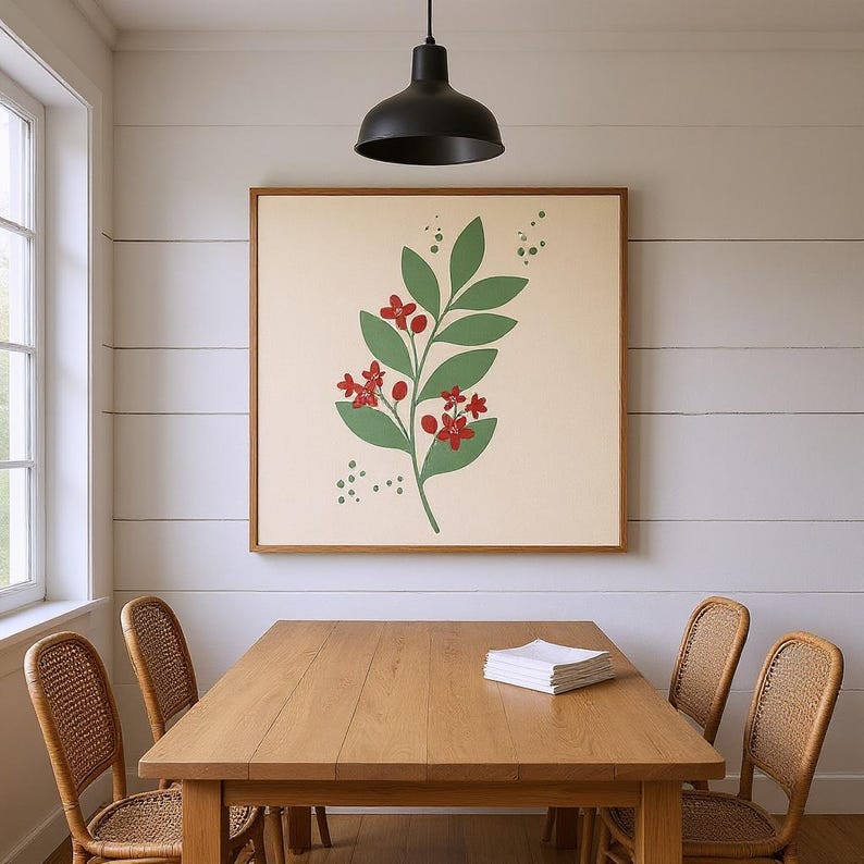 Mayflower Poster Print | Massachusetts State Flower Wall Art, Abstract Boho Botanical Decor, Bedroom image 6