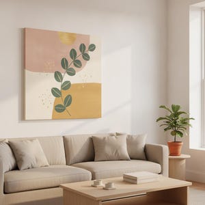 Grafika ścienna z łodygą eukaliptusa do druku | Pobieranie cyfrowe, boho botaniczny nadruk, kolekcja Emerald Botanicals