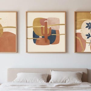 Arizona Saguaro Blossom Poster Print | Arizona State Flower Wall Art, Abstract Boho Botanical Decor, Living Room image 7