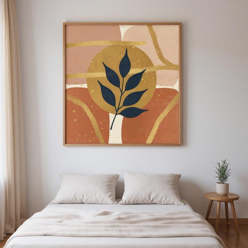 Maple Leaf Branch Printable Wall Art | Digital Download, Boho Botanical Print, Harvest Moon Collection image 1