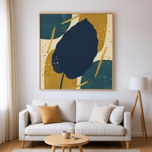 Calathea Leaf Botanical Wall Art Print, Abstract Boho Canvas for Bedroom , Mediterranean Decor | Mediterranean Grove Collection image 4
