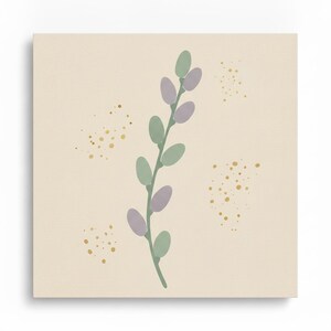 First Thaw Set of 3 Botanical Canvas Prints, Abstract Boho Wall Art Gallery Set for Living Room, 3 Piece Print Set image 3