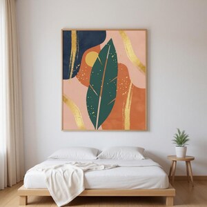 Ginger Leaf Poster Print | Abstract Boho Botanical Wall Art, Tropical Leaf Art Living Room Decor | Tropical Botanica Collection image 3