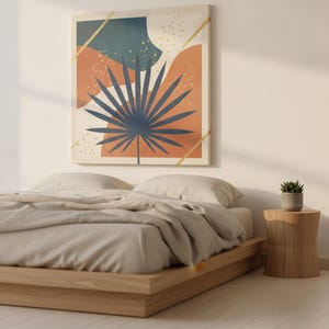 Lámina decorativa botánica "Palmera viajera", lienzo abstracto estilo boho para dormitorio o sala de estar, decoración tropical boho / Colección Tropical Botanica imagen 3
