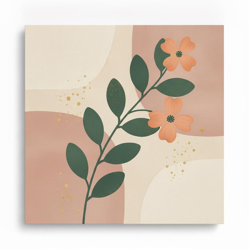 Virginia Dogwood Poster Print | Virginia State Flower Wall Art, Abstract Boho Botanical Decor, Living Room image 2