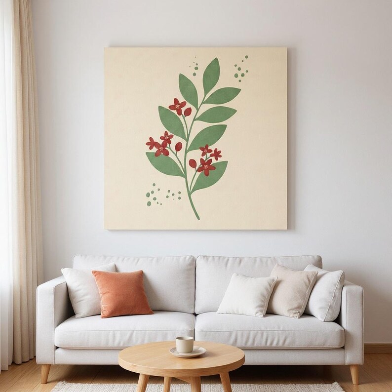 Mayflower Poster Print | Massachusetts State Flower Wall Art, Abstract Boho Botanical Decor, Bedroom image 4