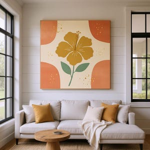 Hawaiian Yellow Hibiscus Printable Wall Art | Hawaii State Flower Digital Download, Boho Botanical Print image 5